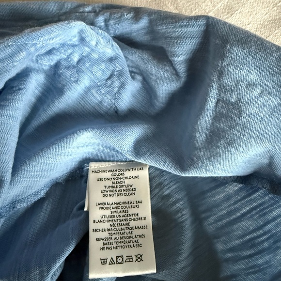 Free People We The Free Blooming Tee Top Dropped Shoulders Blue High - Picture 13 of 14